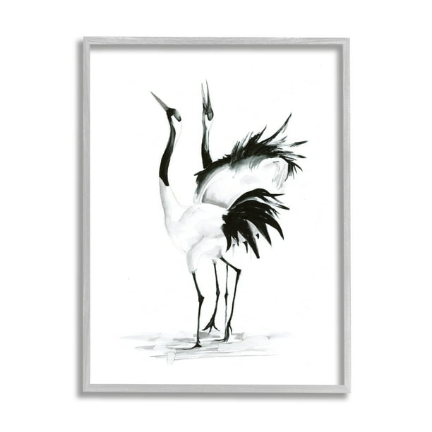 Stupell Industries Dancing Bird Couple Black Crane Water Ripples Designed by Olg Shefranov Canvas Wall Art Stupell Industries Dancing Bird Couple Black Crane Water Ripples Designed by Olg Shefranov Canvas Wall Art